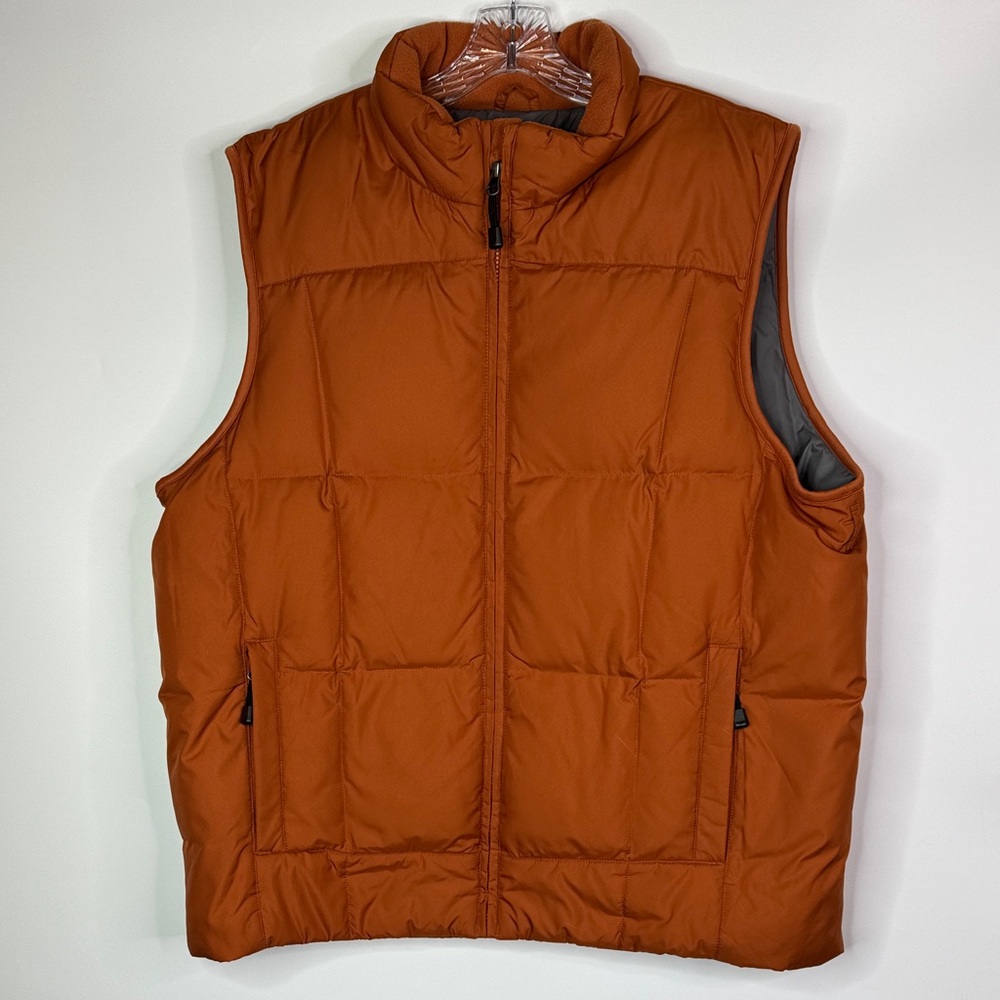 Eddie Bauer Goose Down Orange Vest Size Large
